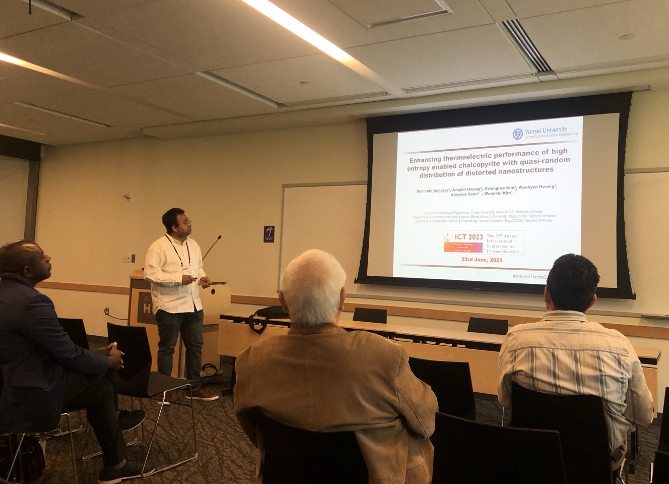 Research presentation at the International Conference on Thermoelectrics (ICT-2023), University of Washington, Seattle, USA.